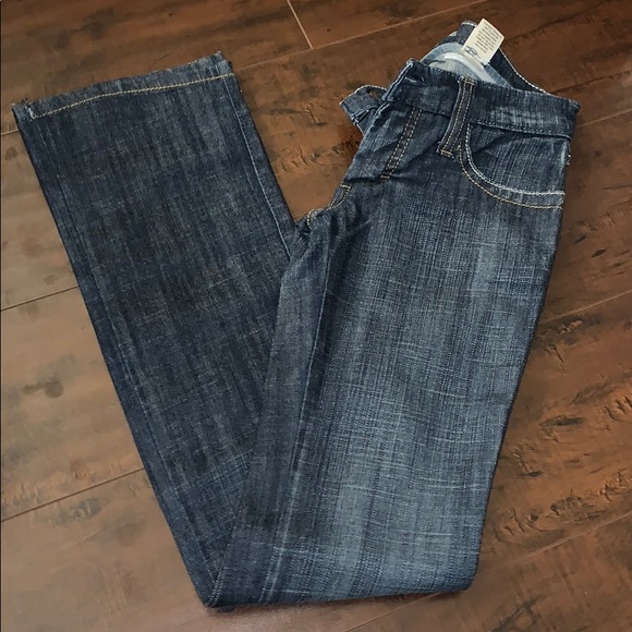 Frankie B 0 Blue Denim Jeans Straight Leg Pants Low Rise - Picture 5 of 8